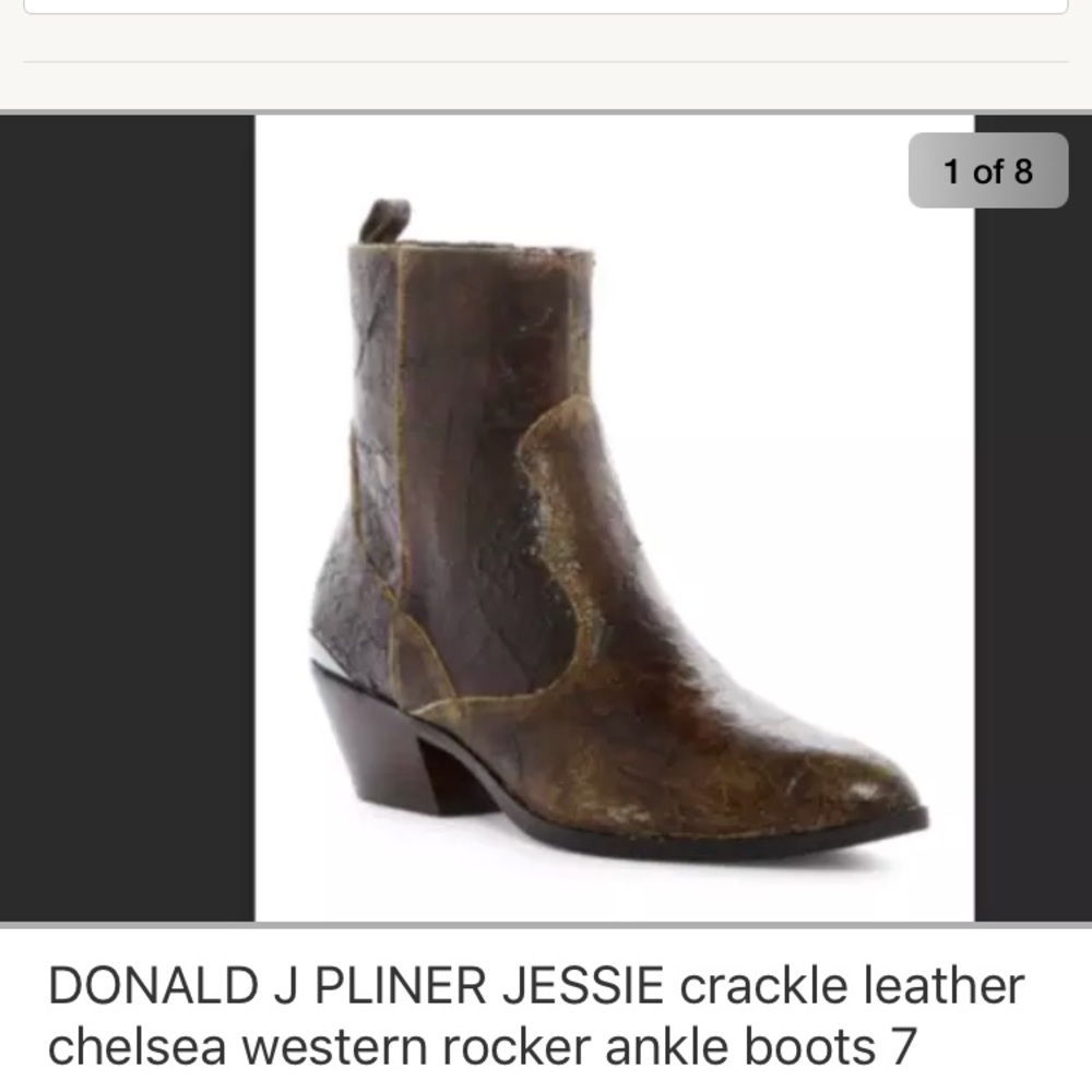 DONALD J PLINER JESSIE crackle rocker ankle boots